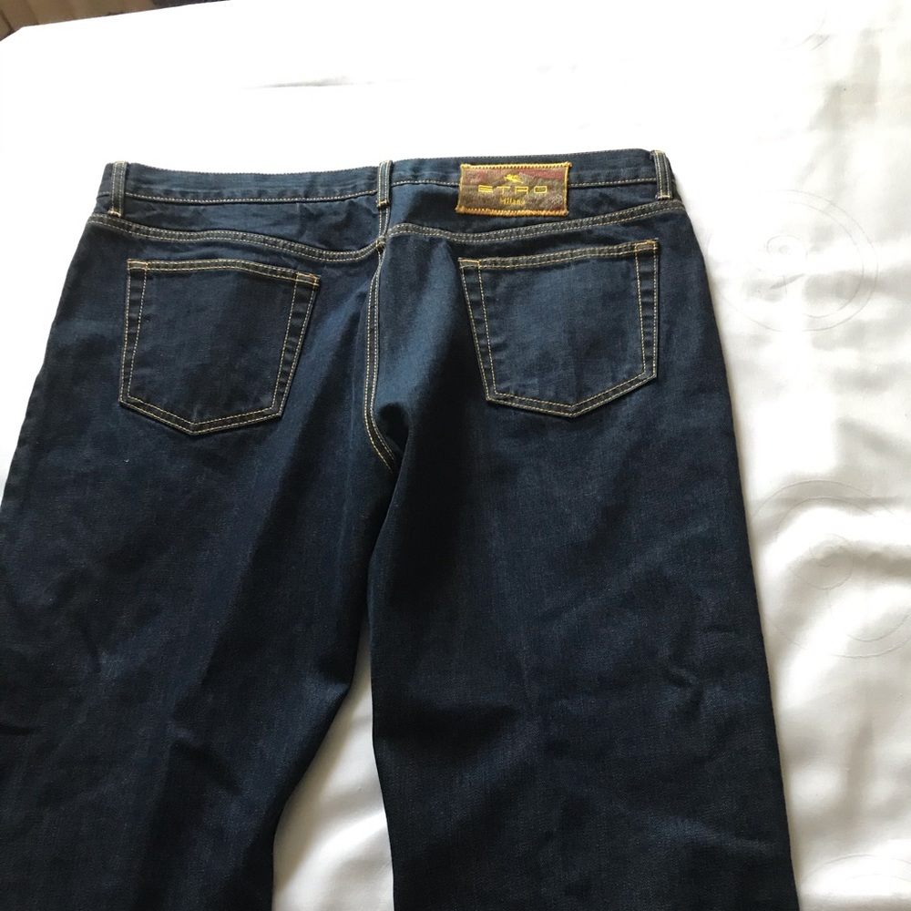 Etro Mens Dark Blue Button Fly & Boot cut Jeans